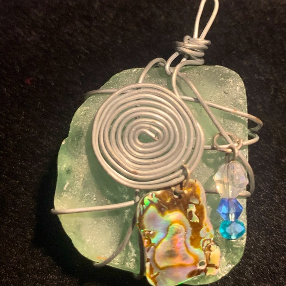 Beautiful sea foam green Seaglass Pendant, Cape Breton Island - Picture 1 of 5